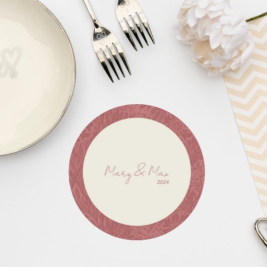 Terracotta Floral Wedding Coaster Runder Pappuntersetzer