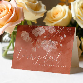 Terracotta Floral Wedding Day Card - Für meinen Va Dankeskarte