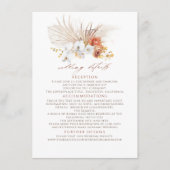 Terracotta Floral Wedding Details Karte (Vorderseite)