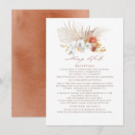 Terracotta Floral Wedding Details Karte