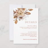 Terracotta Floral Wedding Details Karten (Vorderseite)