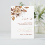 Terracotta Floral Wedding Details Karten (Stehend Vorderseite)