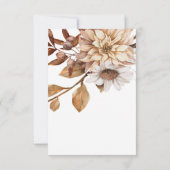 Terracotta Floral Wedding Details Karten (Rückseite)