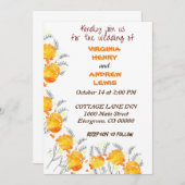 Terracotta Floral Wedding Einladung (Vorne/Hinten)