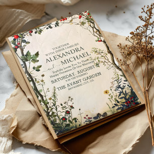 Terracotta Floral Wedding Einladung