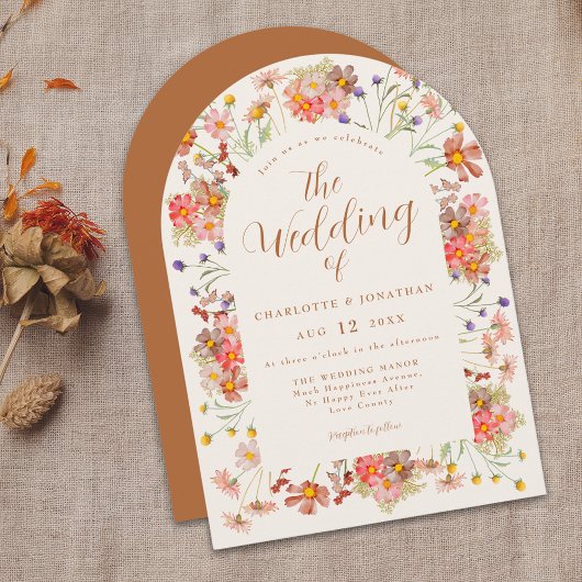 Terracotta Floral Wedding Einladung