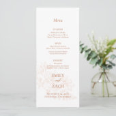 Terracotta Floral Wedding Menu Einladung (Stehend Vorderseite)