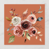 Terracotta Floral Wedding Menu Menükarte (Rückseite)