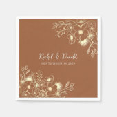 Terracotta Floral Wedding Napkins Serviette (Vorderseite)