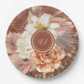 Terracotta Floral Wedding Pappteller (Vorderseite)