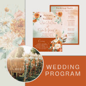 Terracotta Floral Wedding Program Einladung