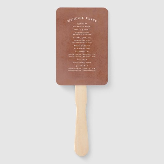 Terracotta Floral Wedding Program Fächer (Rückseite)