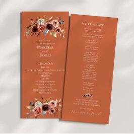 Terracotta Floral Wedding Program Programm