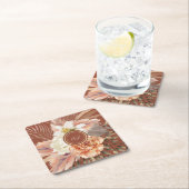 Terracotta Floral Wedding Rechteckiger Pappuntersetzer (Vor Ort)