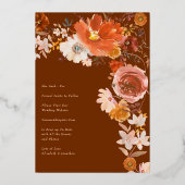 Terracotta Floral Wedding Rose Foto Save the Date Folieneinladung (Rückseite)