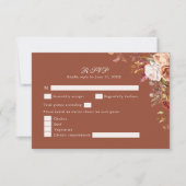 Terracotta Floral Wedding RSVP Card Fall Boho Karte (Vorderseite)