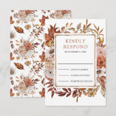 Terracotta Floral Wedding RSVP Karte (Vorne/Hinten)