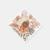 Terracotta Floral Wedding Serviette (Ecke)