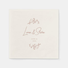 Terracotta Floral Wedding Serviette