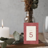 Terracotta Floral Wedding Table Number Card Tischnummer