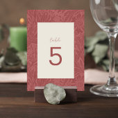 Terracotta Floral Wedding Table Number Card Tischnummer
