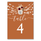 Terracotta Floral Wedding Tischnummer (Rückseite)