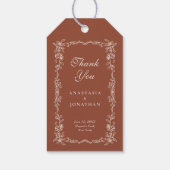 Terracotta Floral Wedding Vielen Dank Geschenkanhänger (Rückseite)