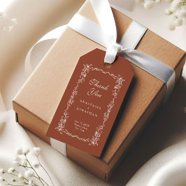 Terracotta Floral Wedding Vielen Dank Geschenkanhänger