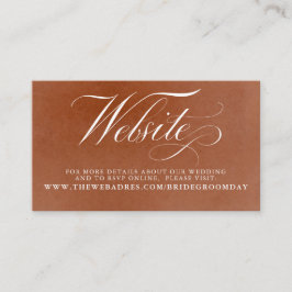 Terracotta Floral Wedding Website Card Visitenkarte