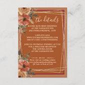 Terracotta Floral Wedding Website Details QR Begleitkarte (Vorderseite)
