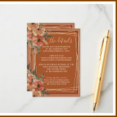 Terracotta Floral Wedding Website Details QR Begleitkarte
