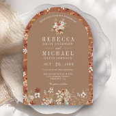 Terracotta Floral Wildblume Beige Bogen Einladung