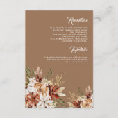 Terracotta Floral Wildblume Beige Hochzeit Details Begleitkarte (Vorderseite)