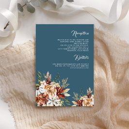 Terracotta Floral Wildblume Dusty Blue Wedding Begleitkarte