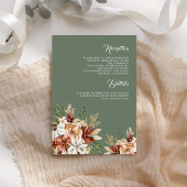 Terracotta Floral Wildblume Sage Green Wedding Begleitkarte
