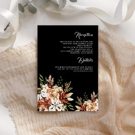 Terracotta Floral Wildblume Schwarze Hochzeit Deta Begleitkarte