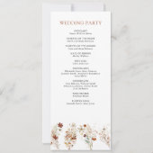 Terracotta Floral Wildblume White Wedding Programm (Rückseite)