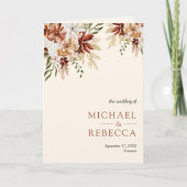 Terracotta Floral Wildflower Cream Wedding Einladung (Vorderseite)