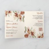 Terracotta Floral Wildflower Cream Wedding Einladung (Innenseite)