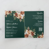 Terracotta Floral Wildflower Emerald Green Wedding Einladung (Innenseite)