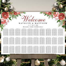 Terracotta Floral Winter Hochzeit 30 Tische Sitzpl Poster