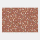 Terracotta Floral Wrapping Paper Geschenkpapier Set (Vorderseite 2)