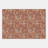 Terracotta Floral Wrapping Paper Geschenkpapier Set (Vorderseite)