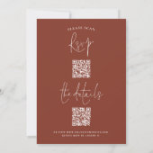 Terracotta Florals 2 QR Codes Einladung (Rückseite)