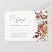 Terracotta Florals Boho Herbstblattsehen RSVP Karte (Vorderseite)