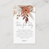 Terracotta Florals Bücher für Babydusche Begleitkarte (Vorderseite)