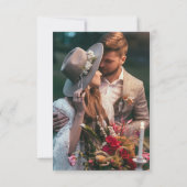 Terracotta Florals Foto Liebe Dank Hochzeit Dankeskarte (Rückseite)