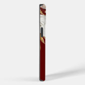 Terracotta Florals Monogram, Anfangsname Burgundy Case-Mate iPhone Hülle (Rückseite / Rechts)