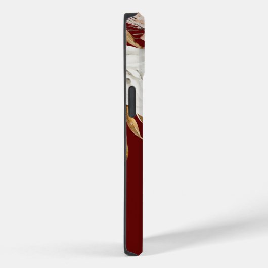 Terracotta Florals Monogram, Anfangsname Burgundy Case-Mate iPhone Hülle (Rückseite / Rechts)