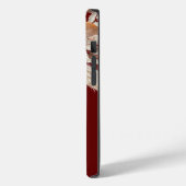 Terracotta Florals Monogram, Anfangsname Burgundy Case-Mate iPhone Hülle (Rückseite / Links)